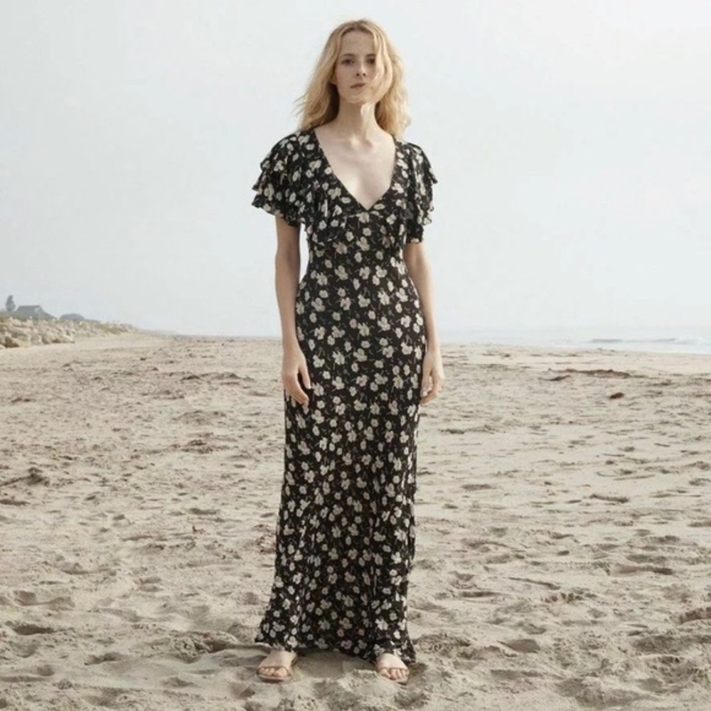 Doen Iris Dress in Black Anemone